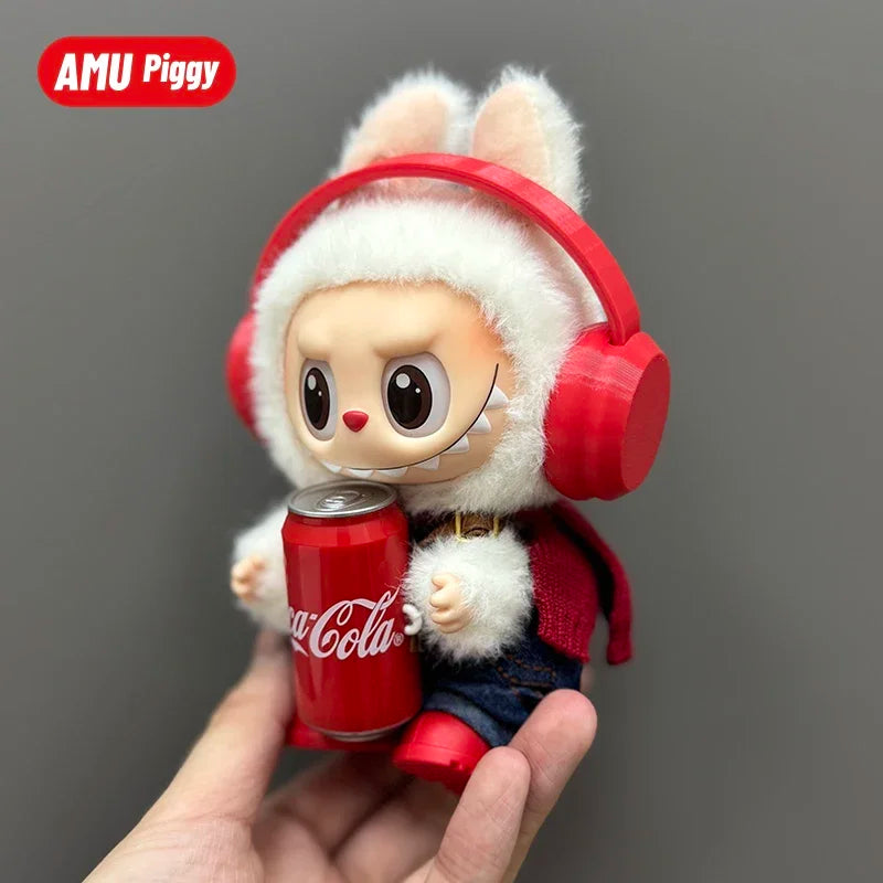 17CM Clothes Doll DIY Accessories Pull Cloth Cola Happiness Factor Labubu Clothes Set Doll Outfit Have Shoes