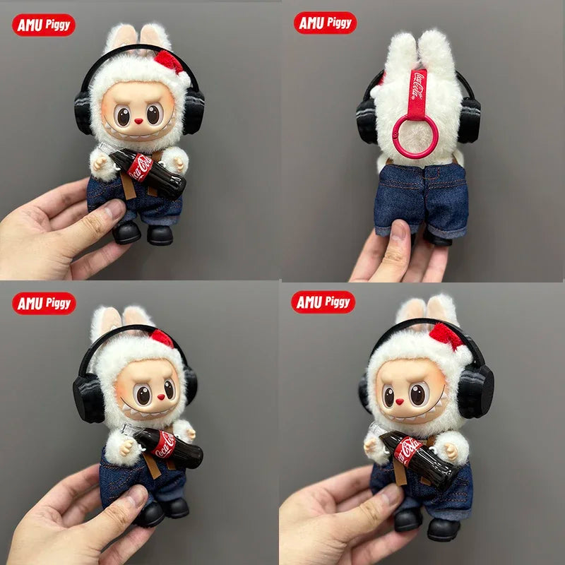 17CM Clothes Doll DIY Accessories Pull Cloth Cola Happiness Factor Labubu Clothes Set Doll Outfit Have Shoes